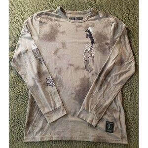 Roark Men's MEDIUM Green Tie Dye Run Amok Long Sleeve Outdoor Crew T Shirt